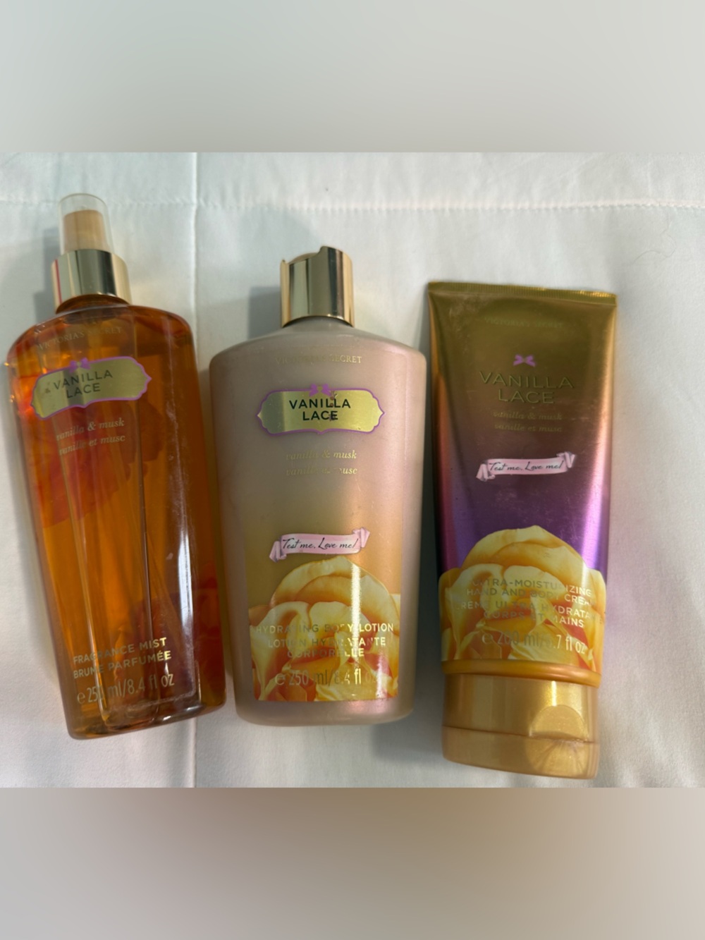Victoria Secrets Vanilla Lace Fragrance Mist, Lotion & Body Cream Discontinued